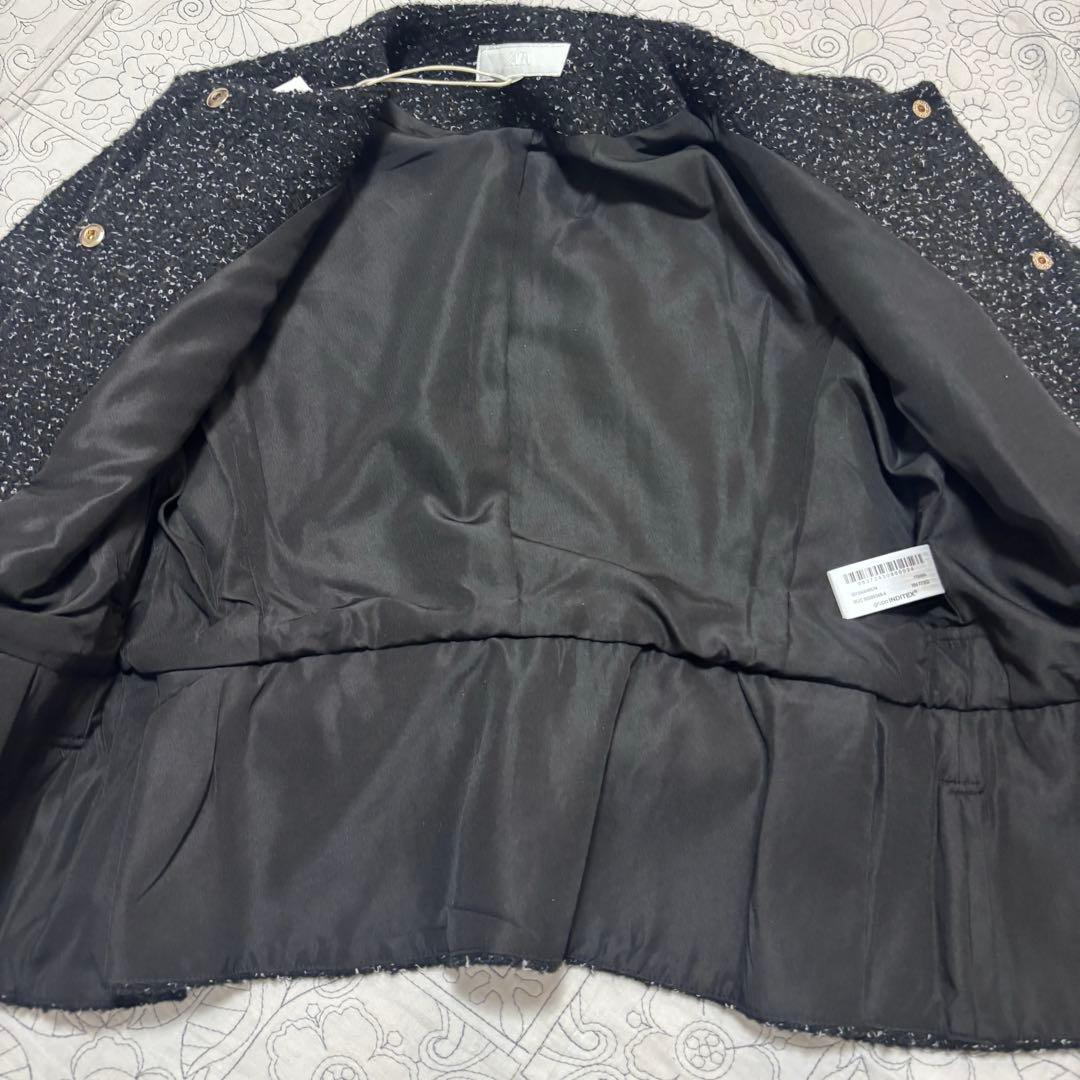 ザラ　完売品　テクスチャ生地　ベルト付きブレザー　ジャケット　アウターMサイズ