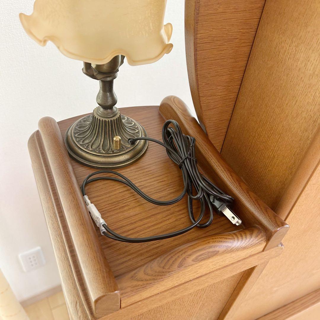 猫脚ドレッサー　高級　アンティーク　レトロランプ付　開き鏡　ヨーロピアンイタリア