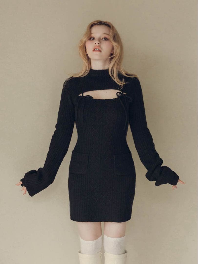 ワンピース AND MARY bebe ribbon mini dress