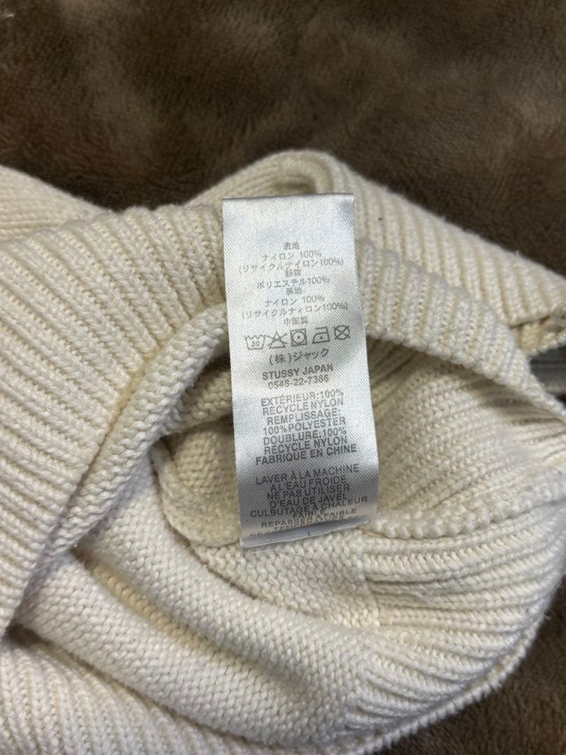 【正規品美品】 STUSSY ステューシー スピラルロゴ 長袖ニット/クリーム色