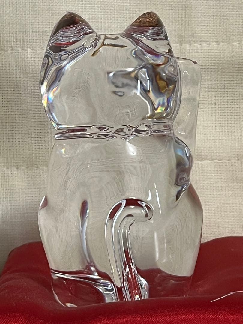 バカラBaccaratクリスタルガラス 招き猫　まねき猫