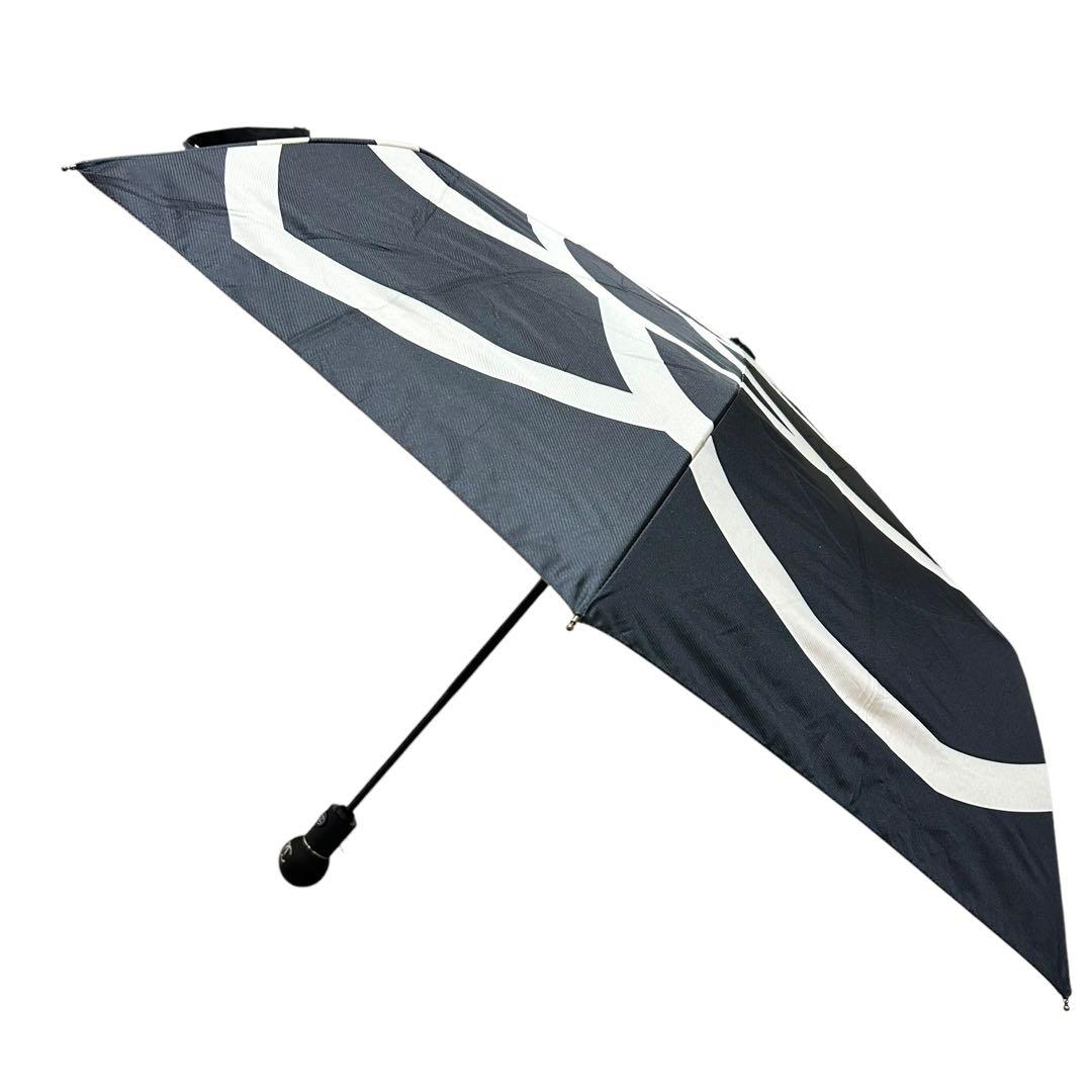 CHANEL 折り畳み傘　ケース付き　カメリア　ブラック　チェーン