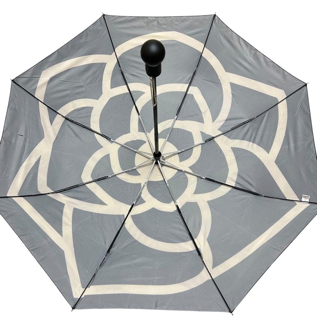 CHANEL 折り畳み傘　ケース付き　カメリア　ブラック　チェーン