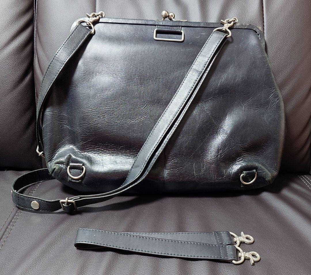 【GAULTIER】がま口レザーバッグ 袋付き