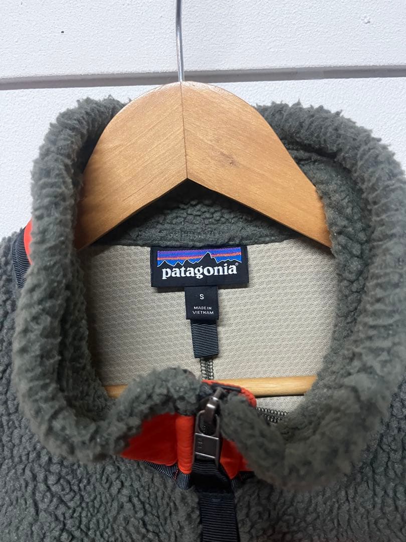 patagonia レトロXベスト /オリーブグリーンオレンジ/レアカラー/美品
