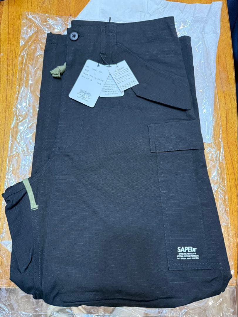 SAPEur ワークパンツ Lサイズ カーゴパンツ黒　サプール