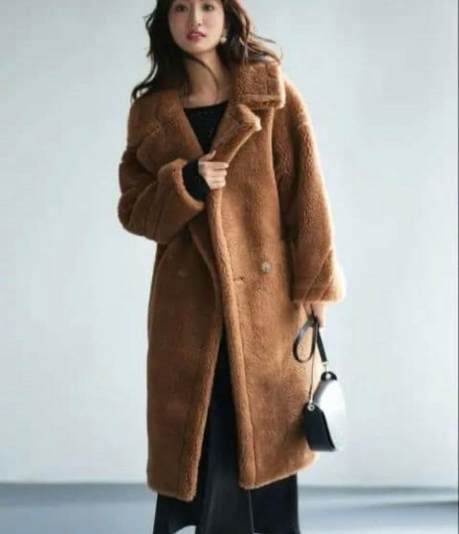 SAISON DE PAPILLON ロングテディコート