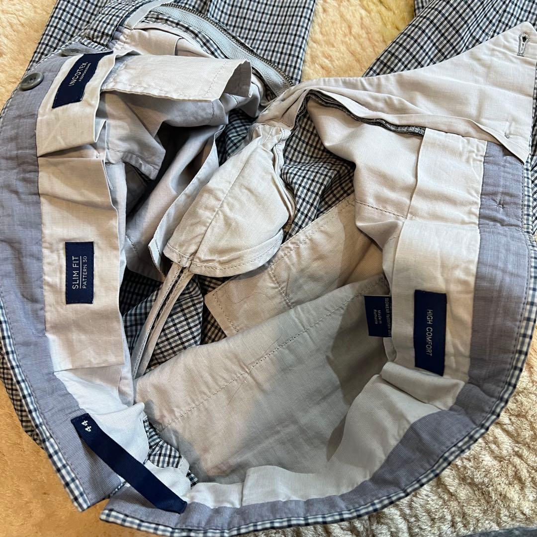 定価41,800円 INCOTEX インコテックス チェック ノープリーツ