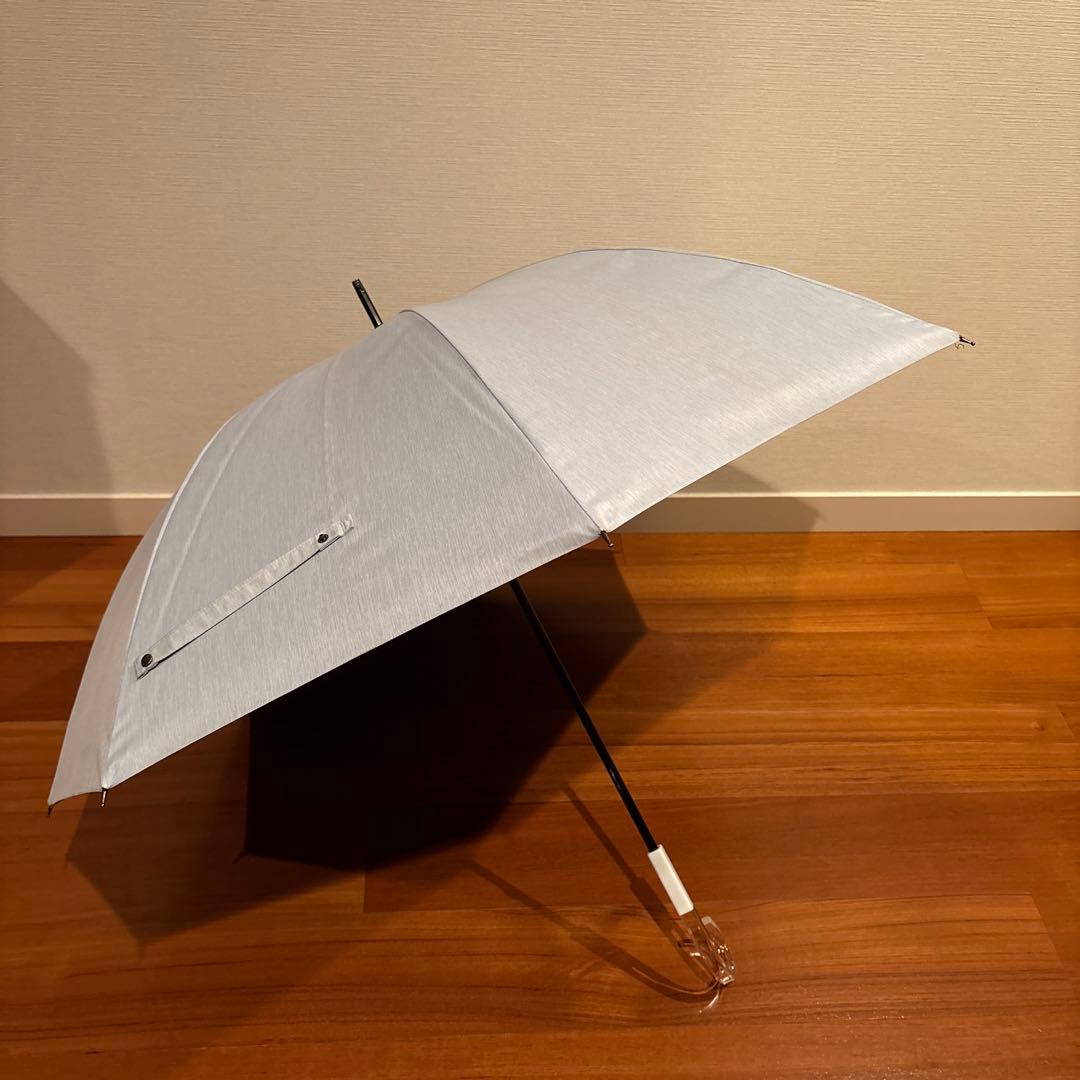 【美品】サンバリア100 L moku 長傘　ブルー　クリア手元