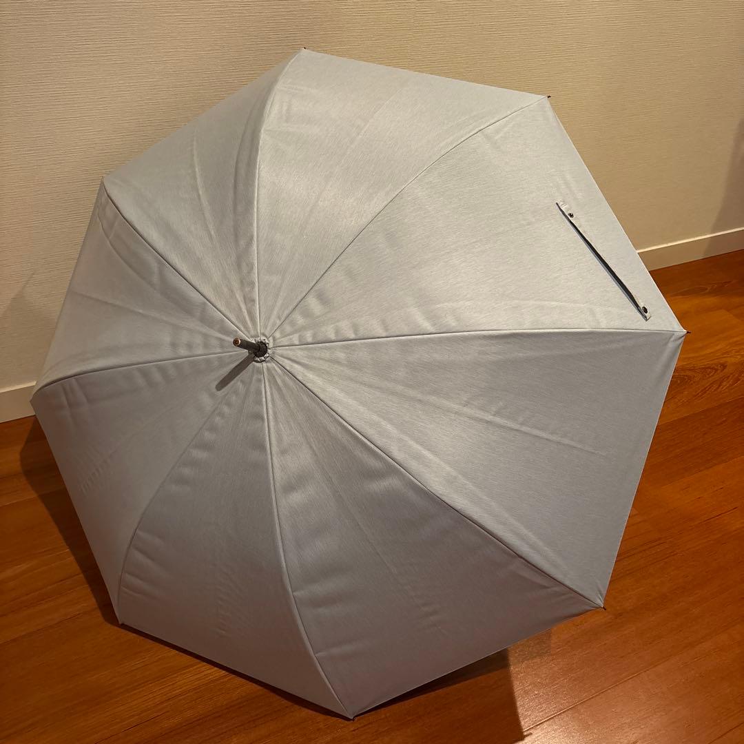 【美品】サンバリア100 L moku 長傘　ブルー　クリア手元