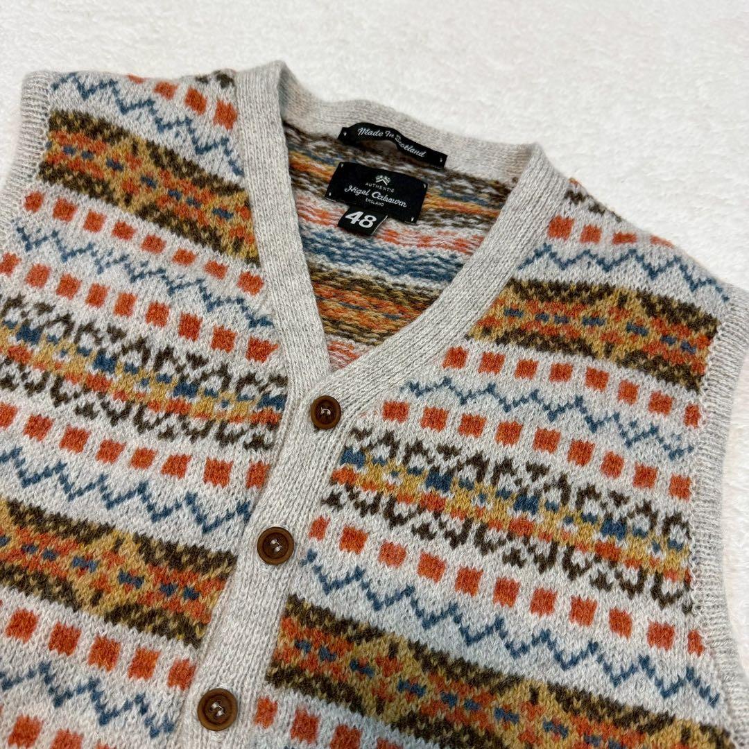 美品 Lサイズ Nigel Cabourn フェアアイル ニットベスト ジレ