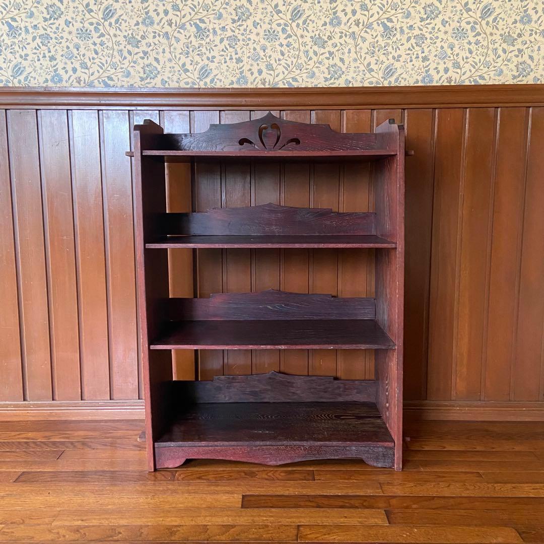 アンティーク　楔本棚　レトロ　オープンラック　楔棚