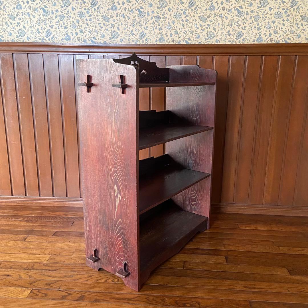 アンティーク　楔本棚　レトロ　オープンラック　楔棚