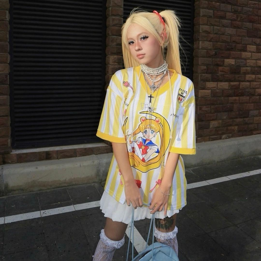 セーラームーン 月野うさぎ アニメゲームシャツ サッカーシャツフットボールシャツ