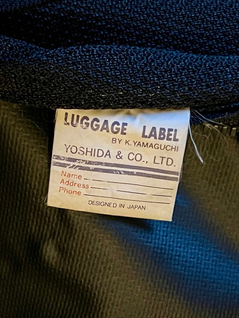 吉田カバン 初期 ラゲッジレーベル 青バッテン ニューライナー ドラムバッグ 黒