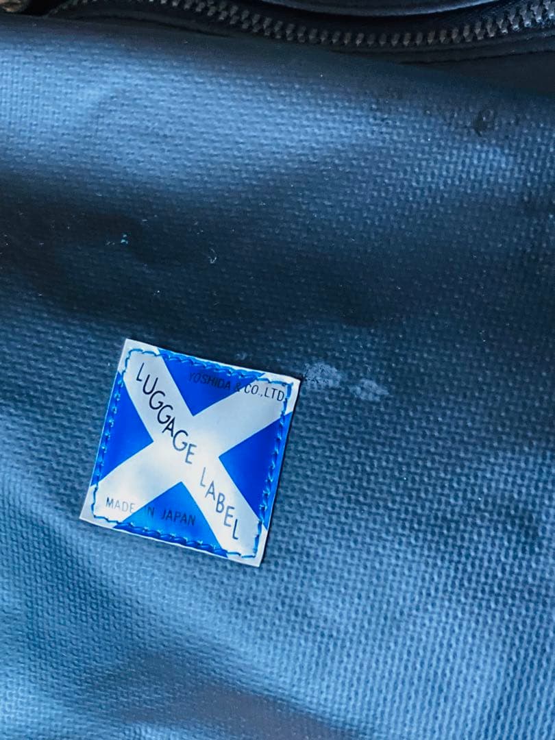 吉田カバン 初期 ラゲッジレーベル 青バッテン ニューライナー ドラムバッグ 黒