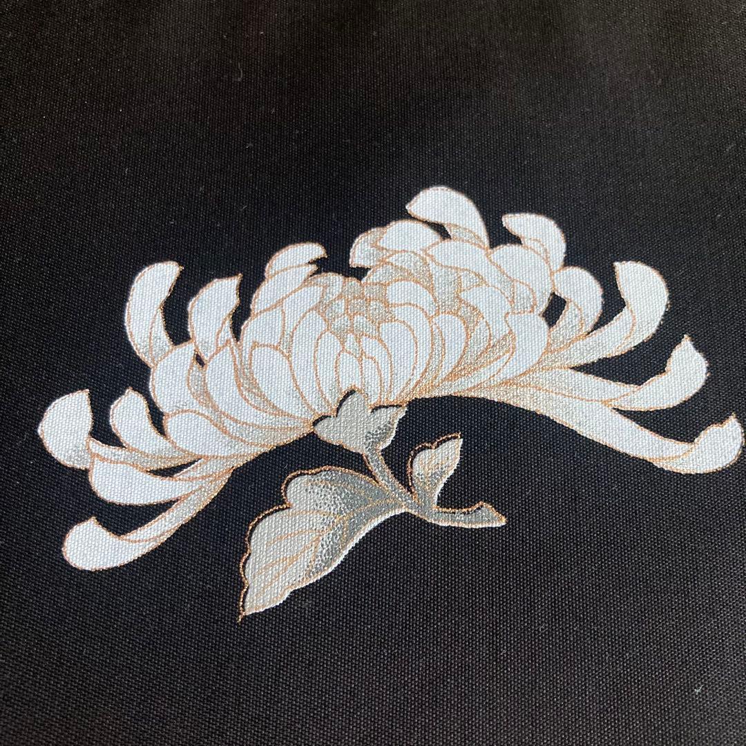 週末セール❤️新品未使用　正絹　名古屋帯 大輪　菊　ラメ　黒紫地