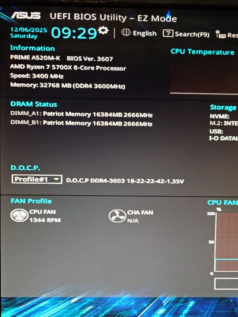 Patriot Viper DDR4 3600 16×2 32GB 動作確認済