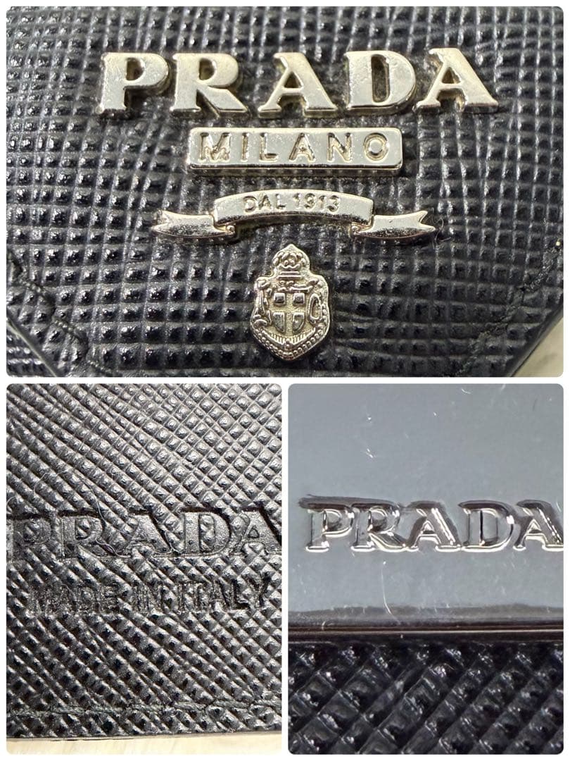 【✨極美品✨】PRADA 6連キーケース シルバーロゴ RFID 付属品完備