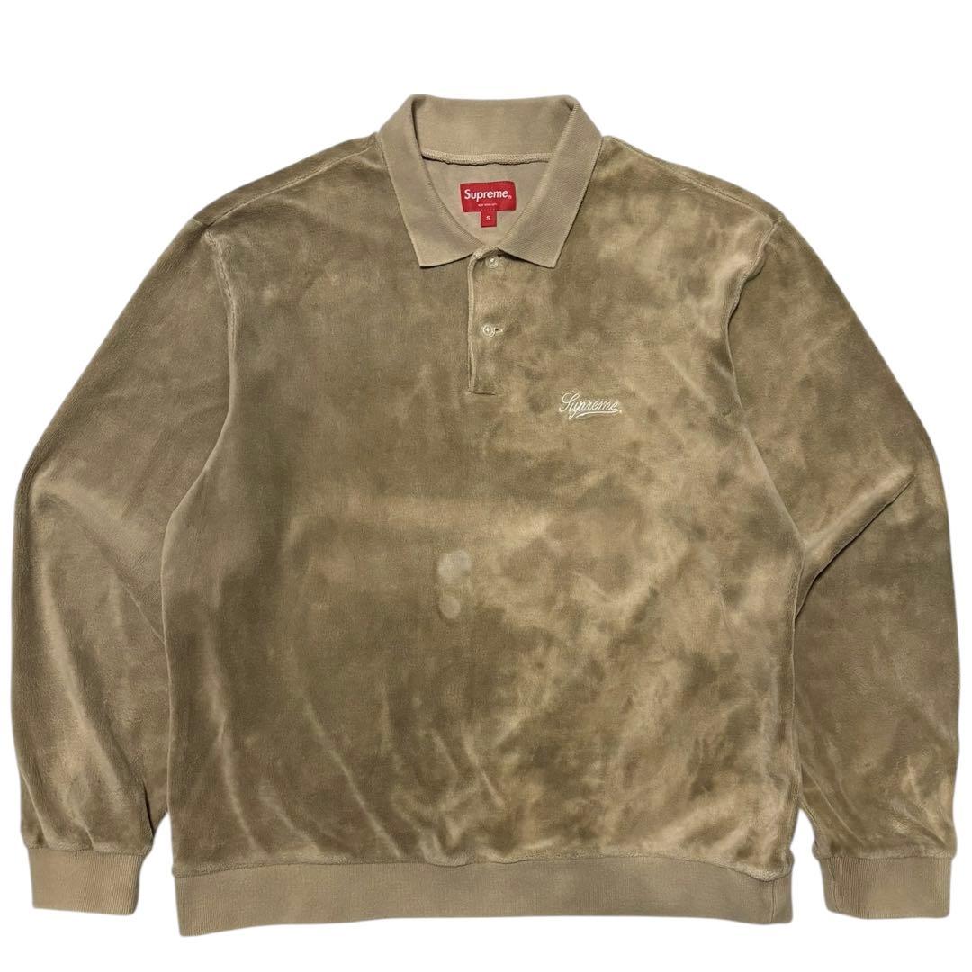 トップス Supreme 21SS Bleached Velour L/S Polo S
