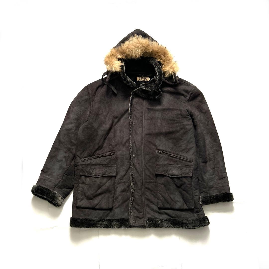 90s 山本寛斎4LサイズKANSAI JEANS ムートンハーフコート