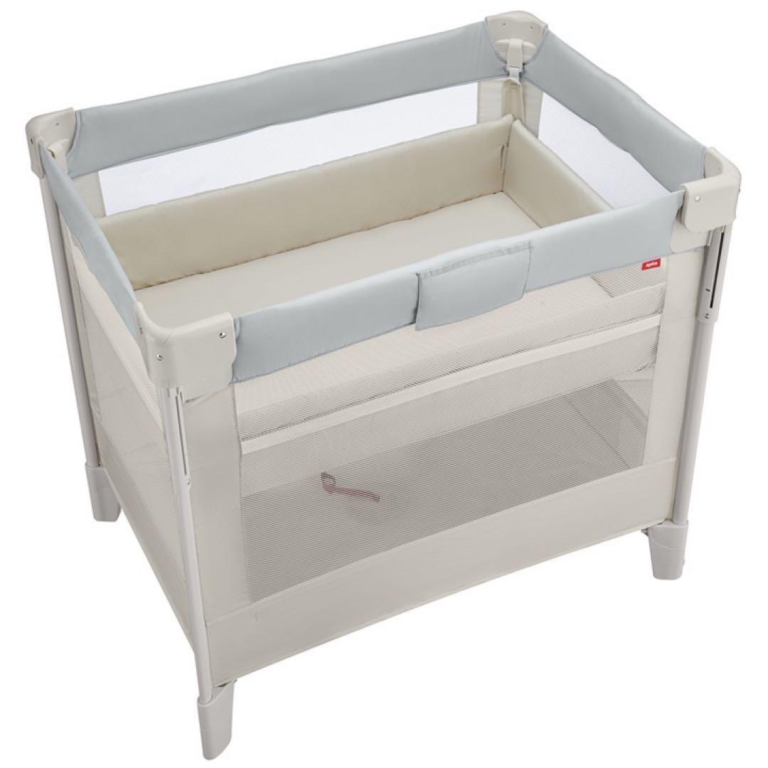 アップリカ ココネルエアー AB ベビーベッド ホワイトグレー WH汚れなし