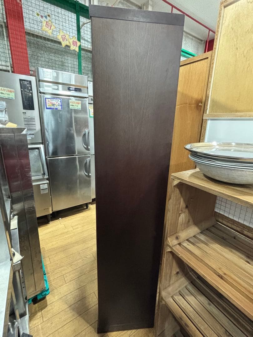 T74 ダークブラウン ガラス扉 本棚