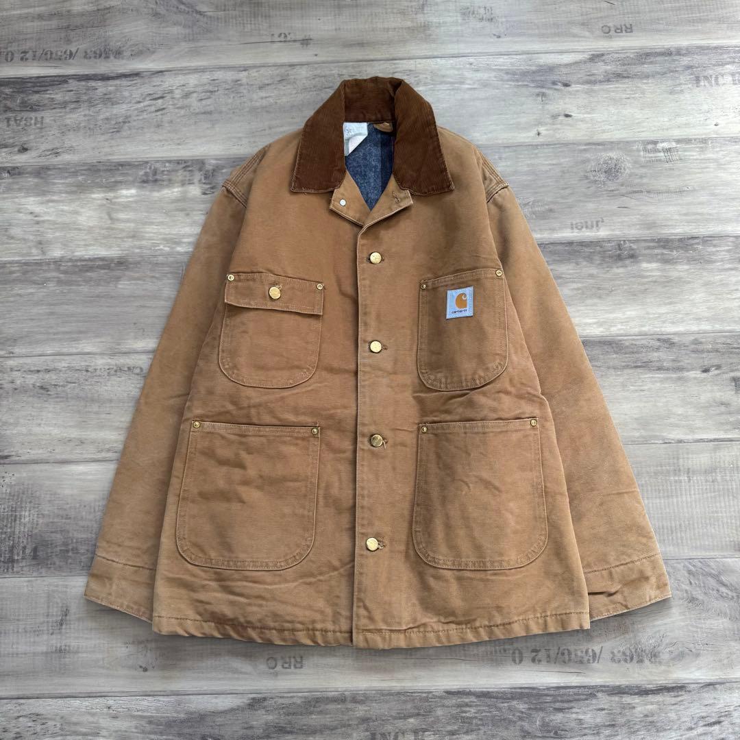 80sUSA製カーハートカバーオールミシガンチョアコートブランケットダック38M