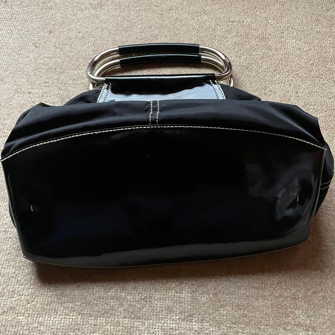 PRADA プラダ ボストンバック ハンドバッグbag 黒 エナメル