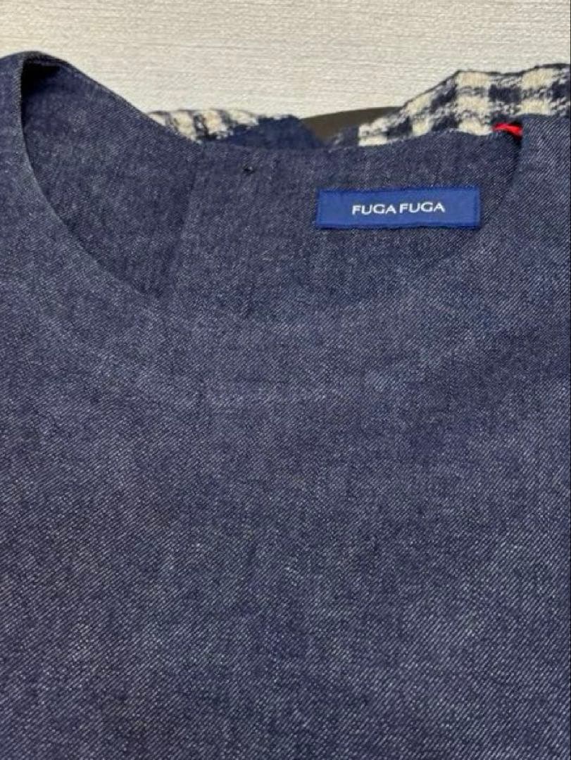 ☆新品☆ 佐藤繊維 FUGA FUGA ニット切り替えデザイン デニムチュニック
