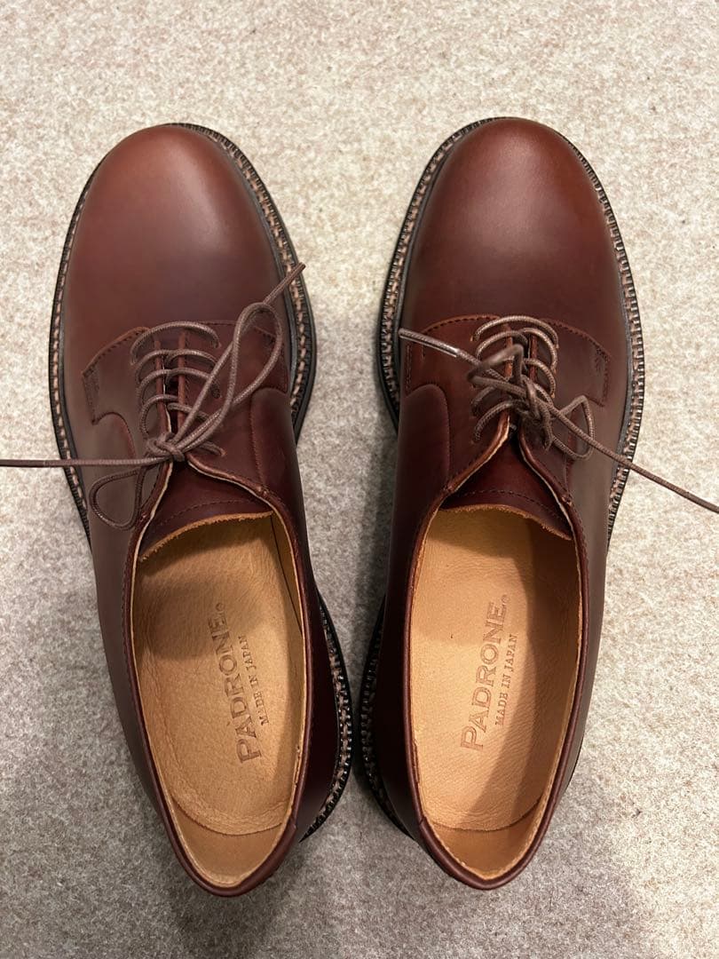 PADRONE新品未使用定価37,400円ダービープレーントゥクレープソール42