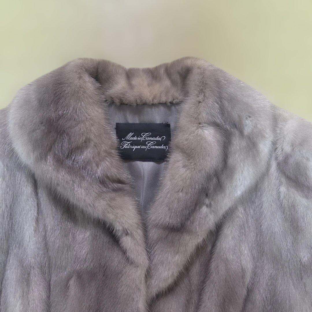 カナダ製 パステルミンク 絞り有 グレージュ系 レディース