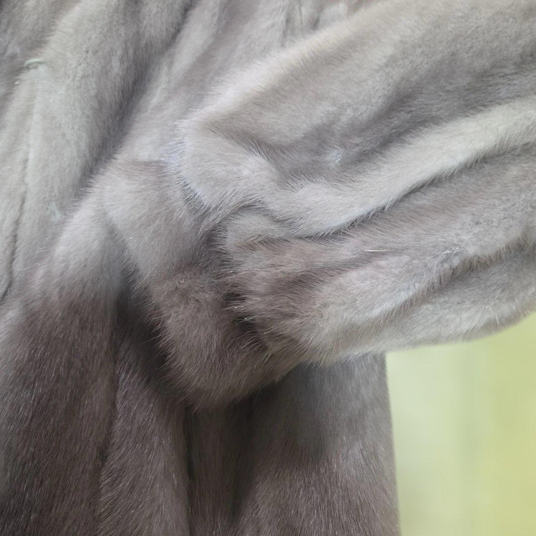 カナダ製 パステルミンク 絞り有 グレージュ系 レディース