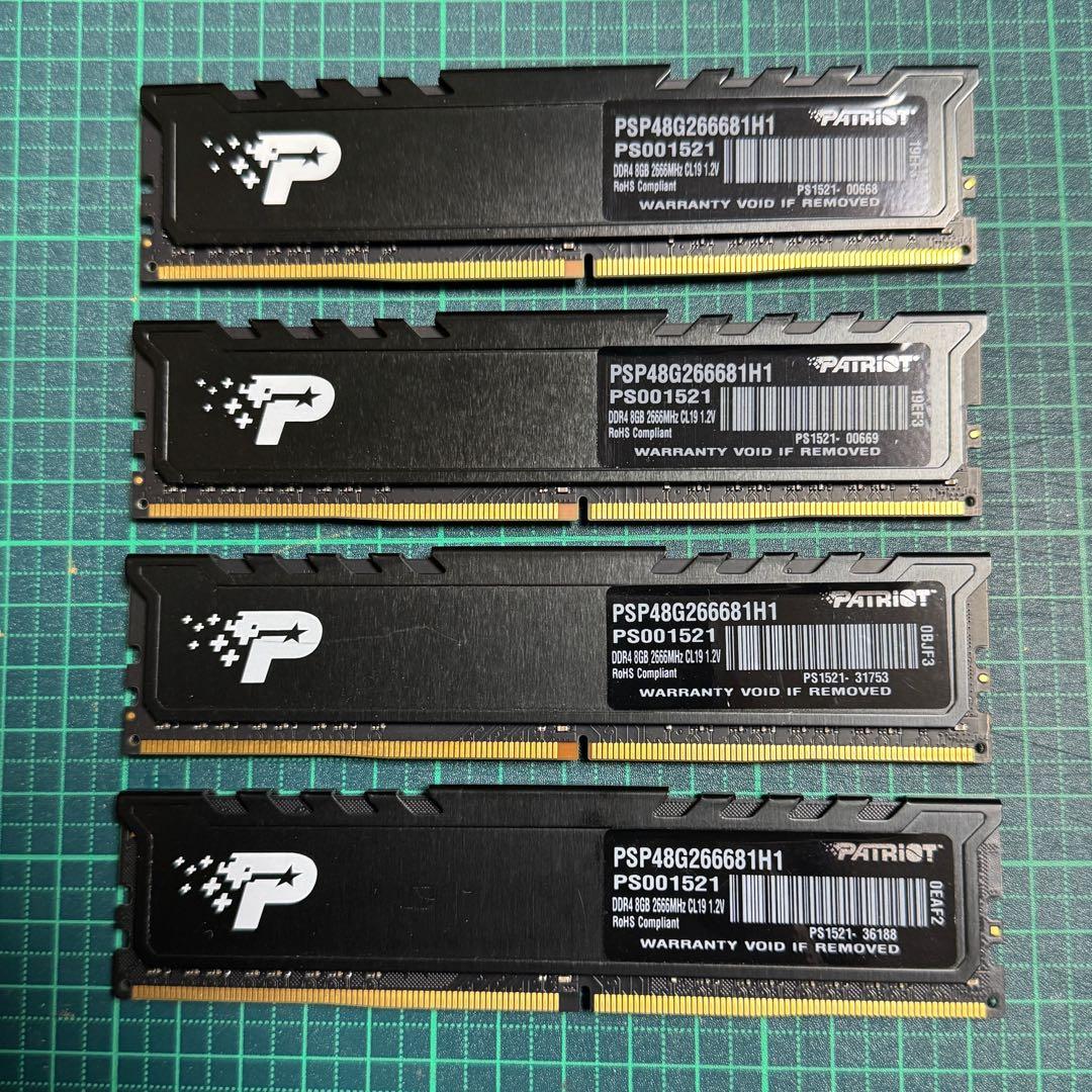 Patriot DDR4 8GB x4 32GB メモリ 中古美品
