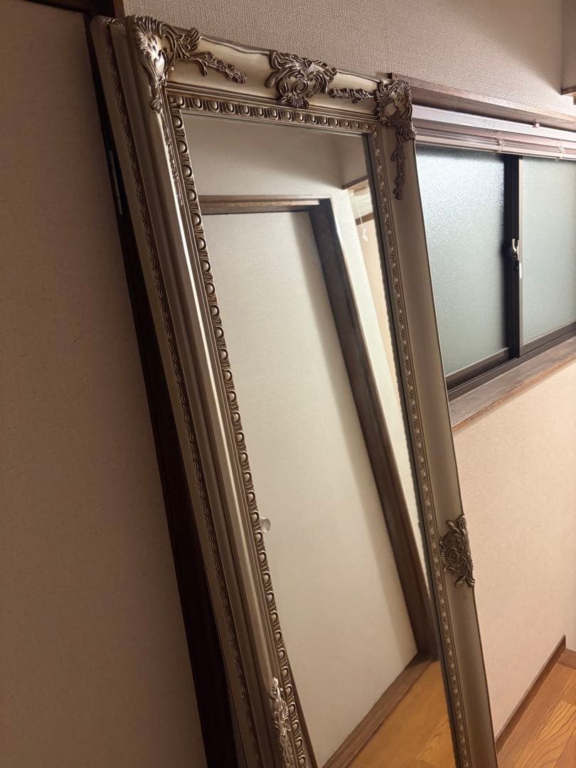 アンティーク風全身鏡 シャンパンゴールド