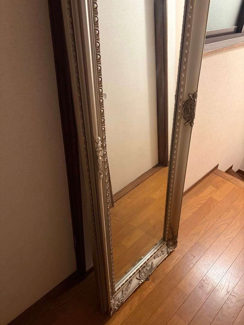 アンティーク風全身鏡 シャンパンゴールド