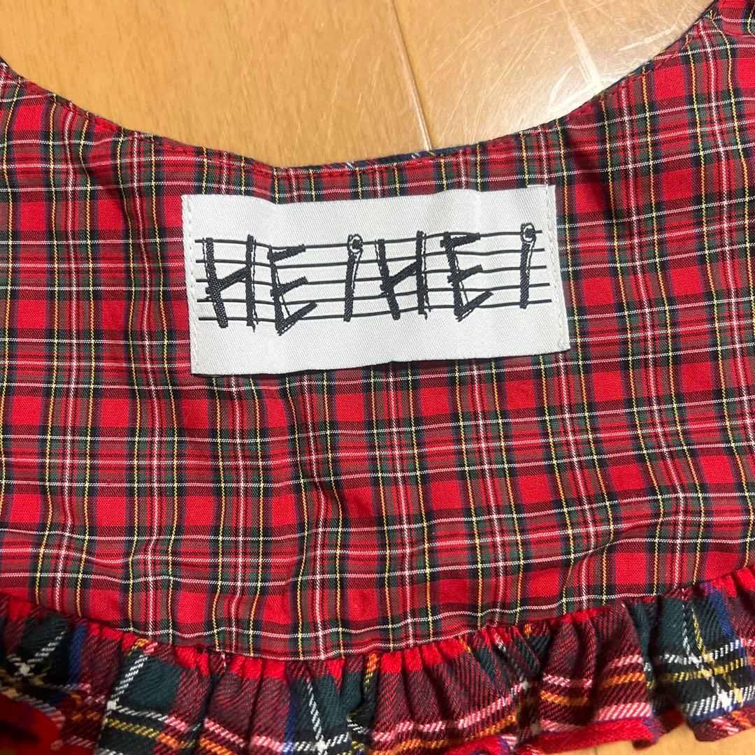 HEIHEI ハート模様 チェック柄 帽子 スカーフ セット