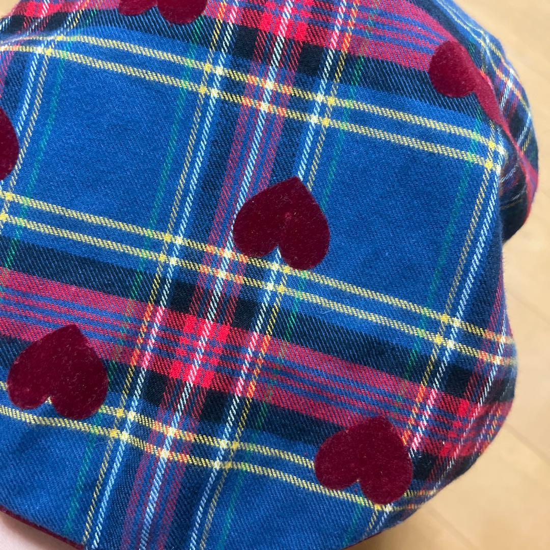 HEIHEI ハート模様 チェック柄 帽子 スカーフ セット