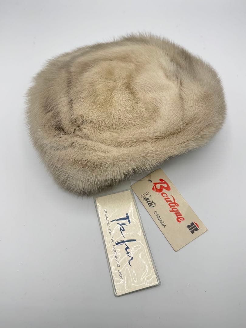 もふもふ　製　ミンク　リアルファー　ベレー帽