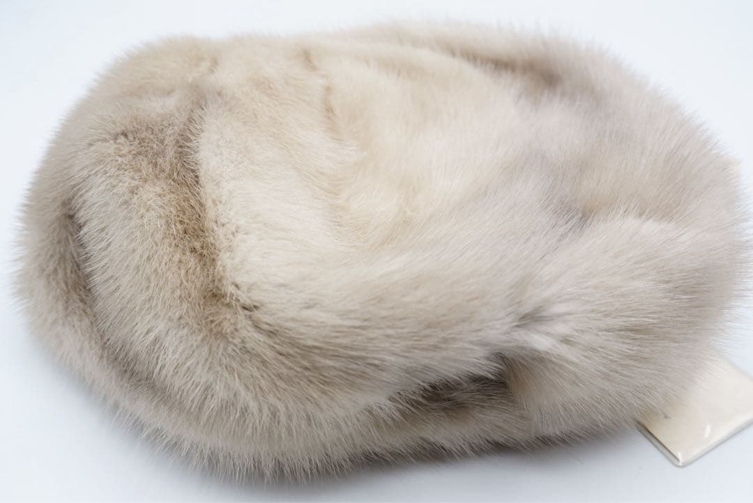 もふもふ　製　ミンク　リアルファー　ベレー帽