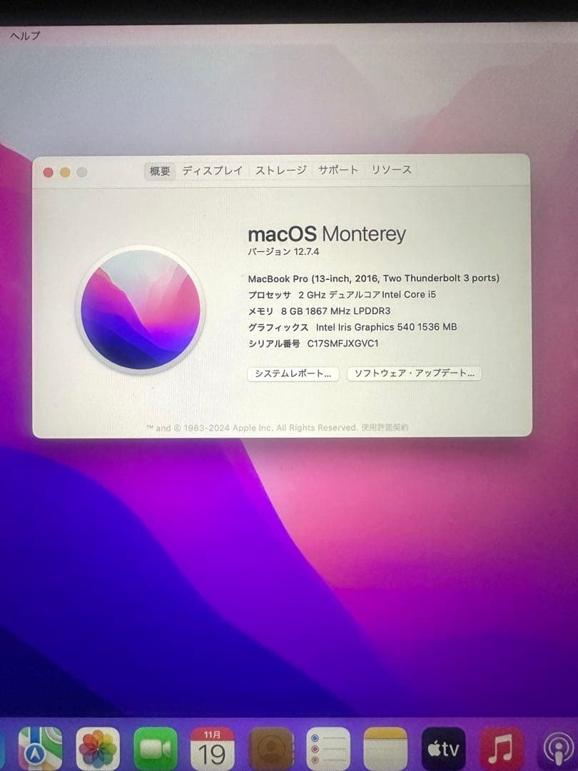 Apple MacBook Pro 13インチ 2016