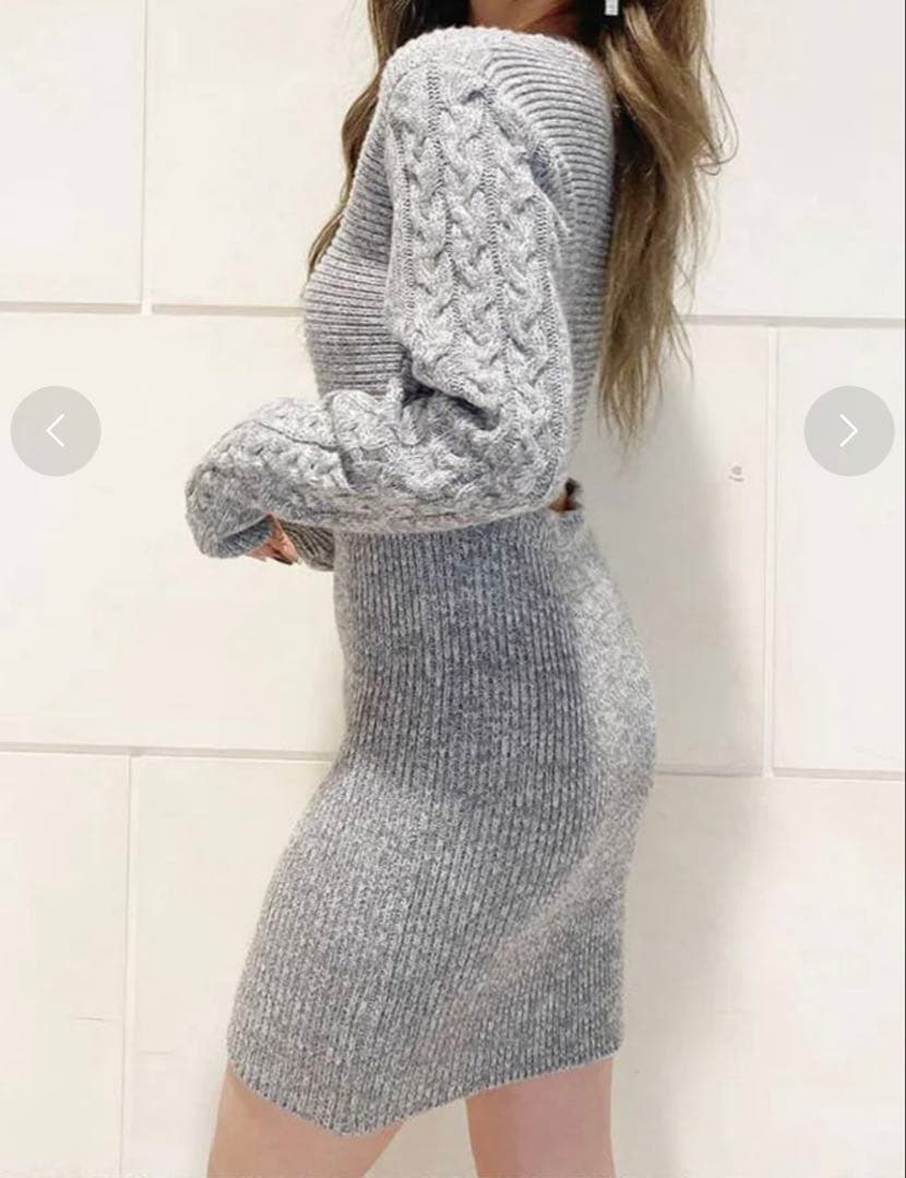 GYDA バックオープンタイトニットワンピース