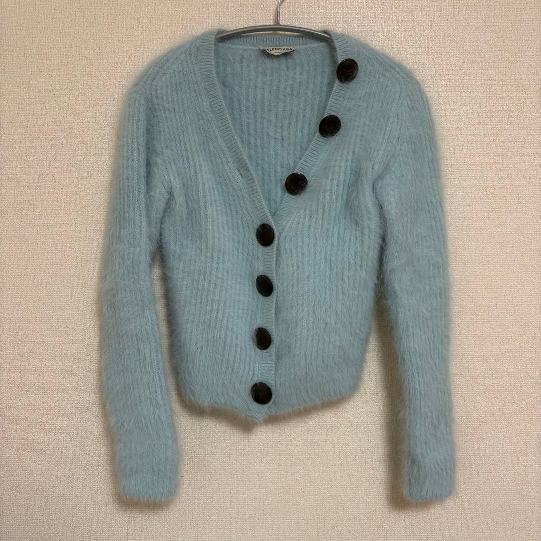 BALENCIAGA 34ライトブルー カーディガン