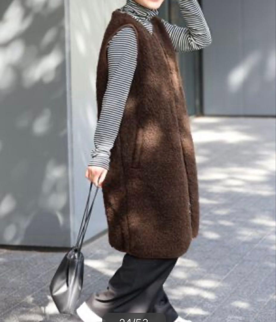 美品　COLDBREAKER RELUME ボア　ロングベスト　ボアジャケット