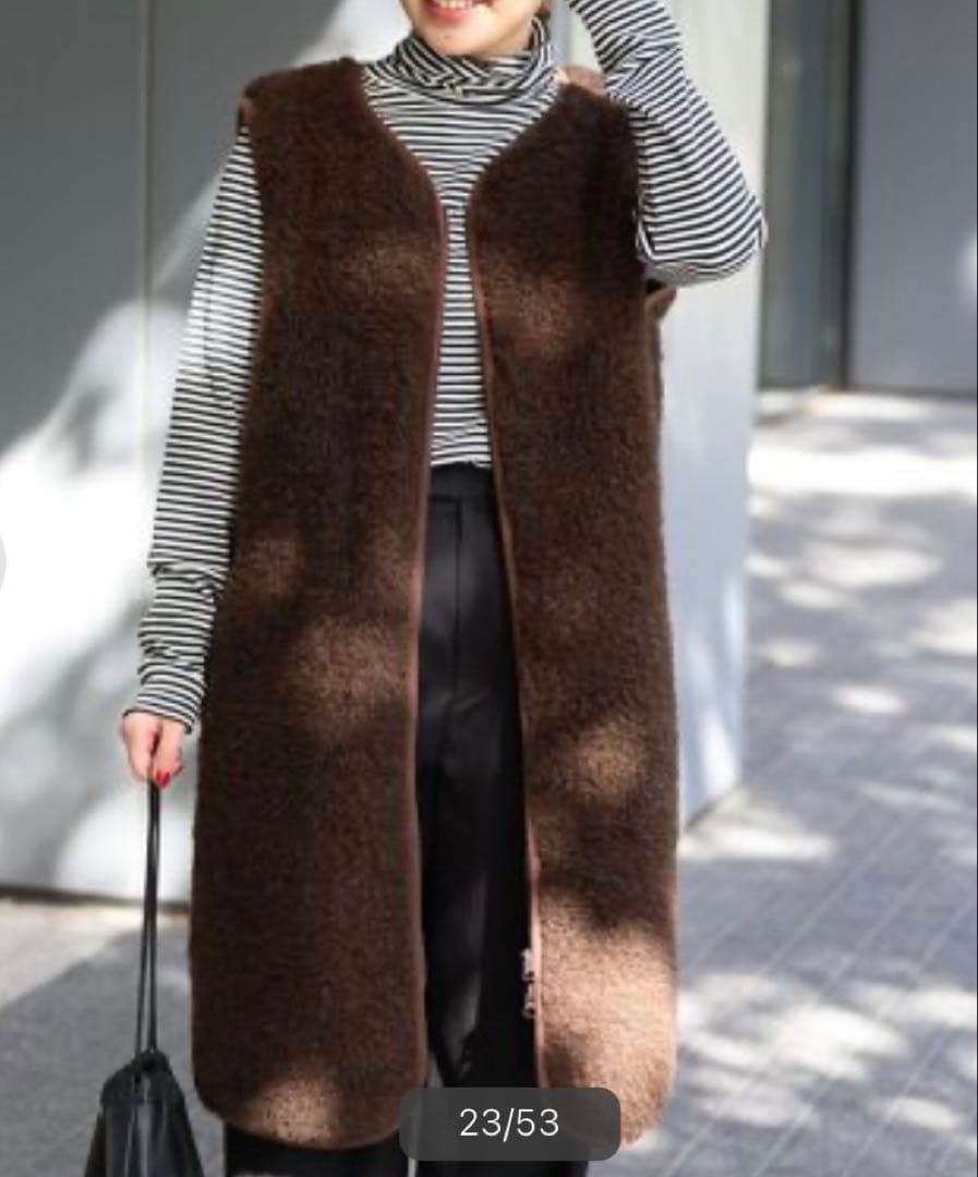 美品　COLDBREAKER RELUME ボア　ロングベスト　ボアジャケット