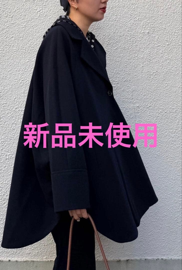 3日後削除します！完売品⭐︎新品GU コージーメルトンケープコート L ネイビー