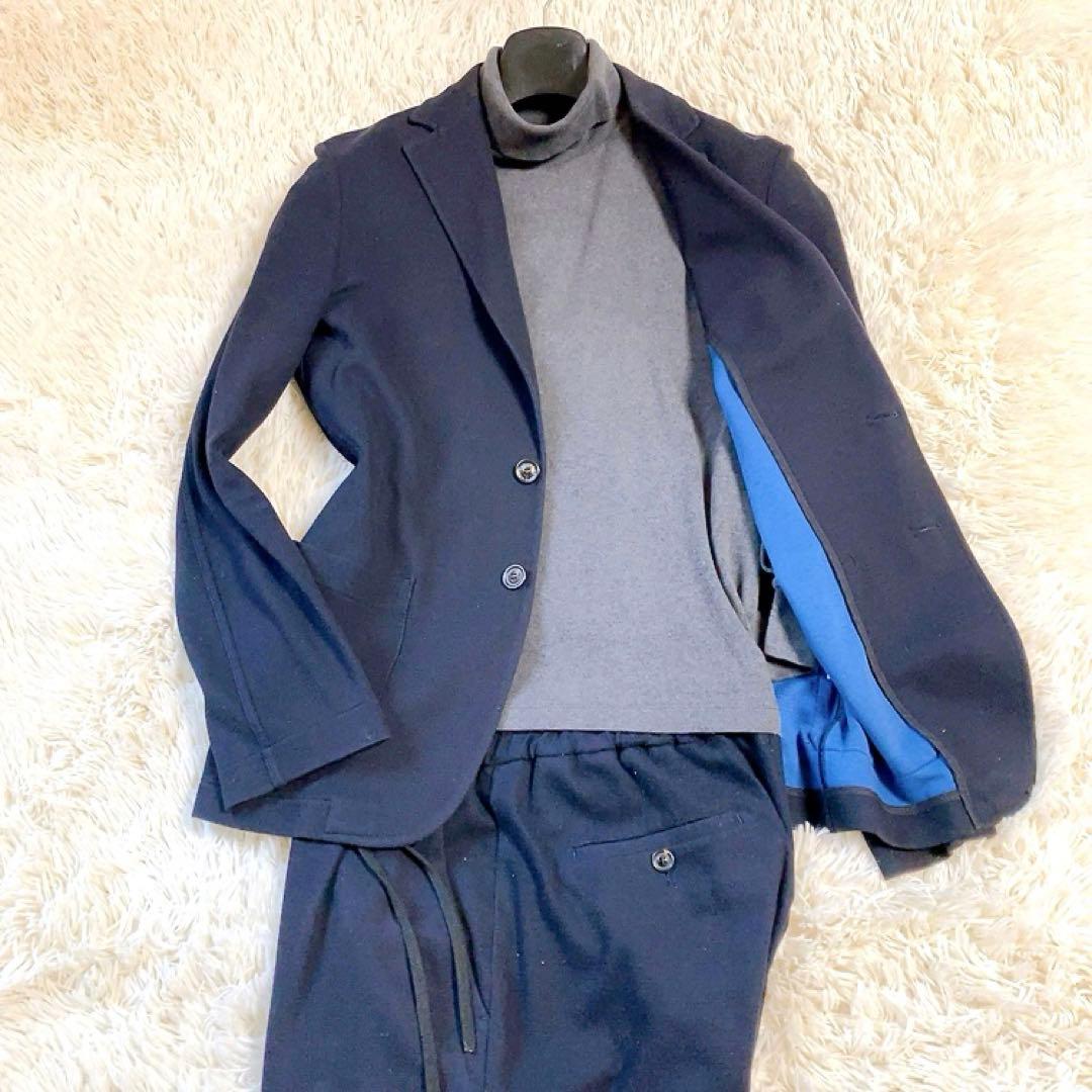 【ストレッチ】T-JACKET　スーツセットアップ　M　ネイビー