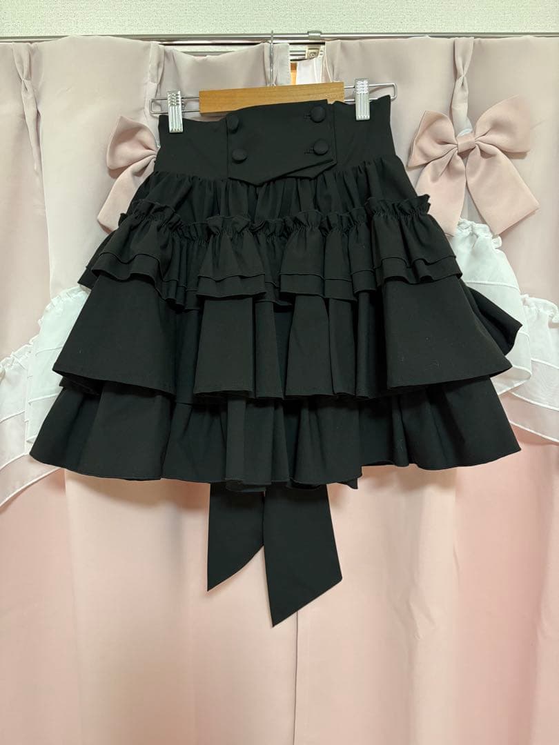 ♡QOOZA♡サスペンダー付きフレアミニスカート
