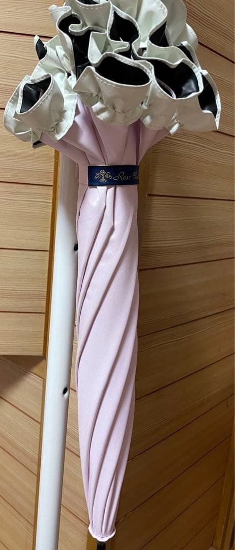 芦屋ロサブラン 日傘 ショートサイズ シングルフリル 長傘　パウダリーピンク