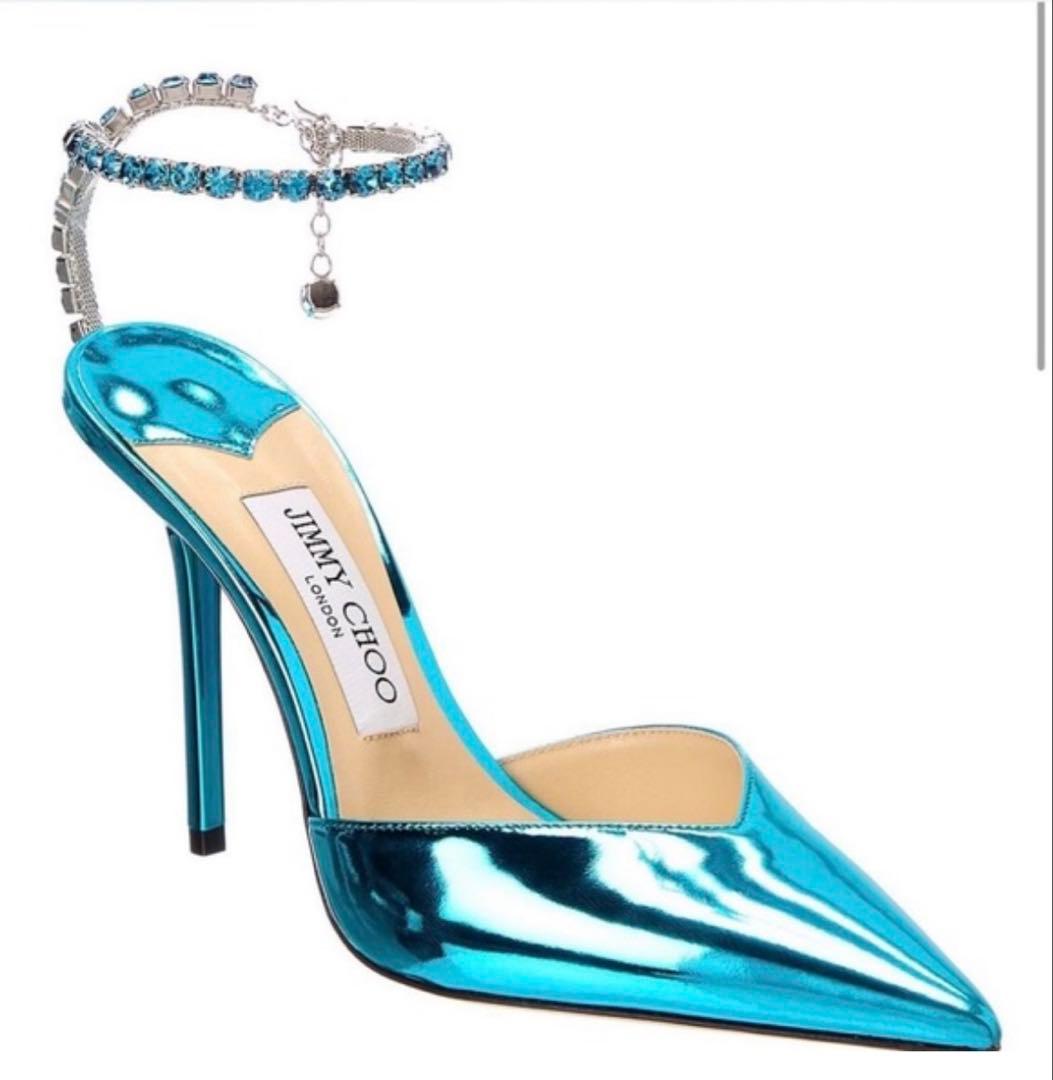 JIMMY CHOO SAEDA100 & CIBELLE ティールサンダル